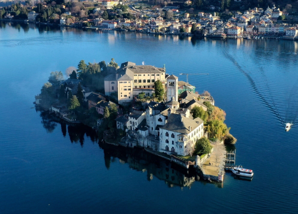 San Giulio Island on Lake Orta during a private day tour
