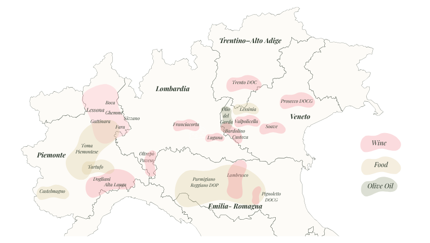 italy food and wine map