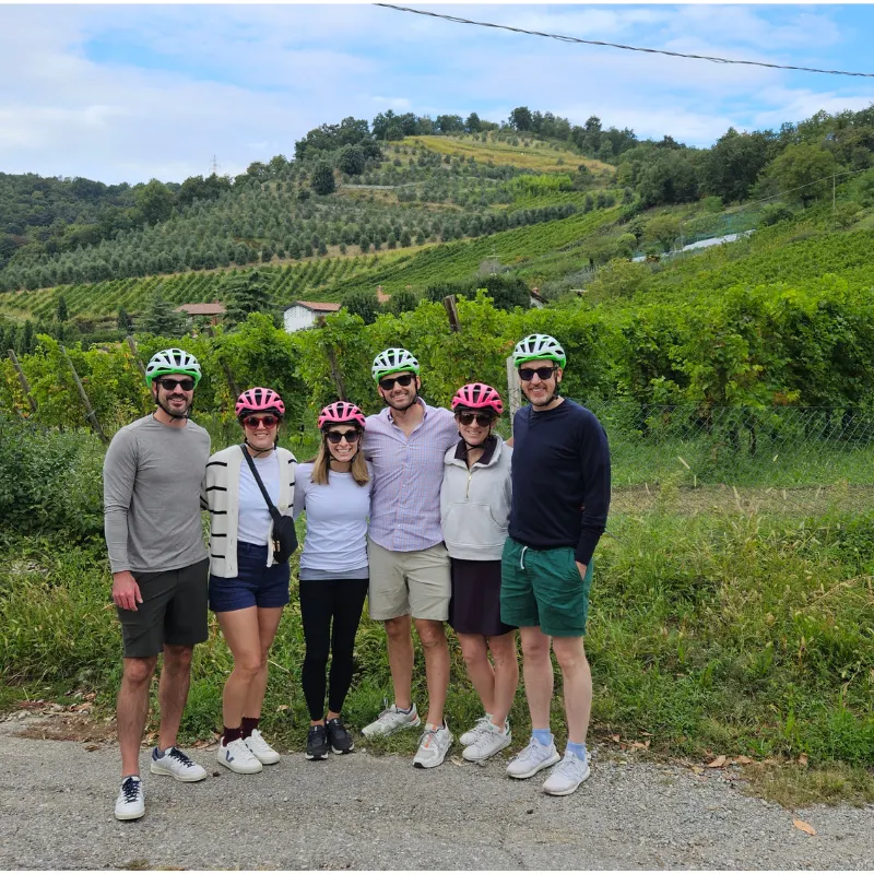 E-bike route through the green hills around Bergamo